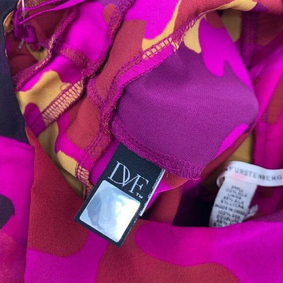DVF Diane von Furstenberg Benin Berry Snake dress pink tiers a-line shift new 6 - Picture 5 of 5